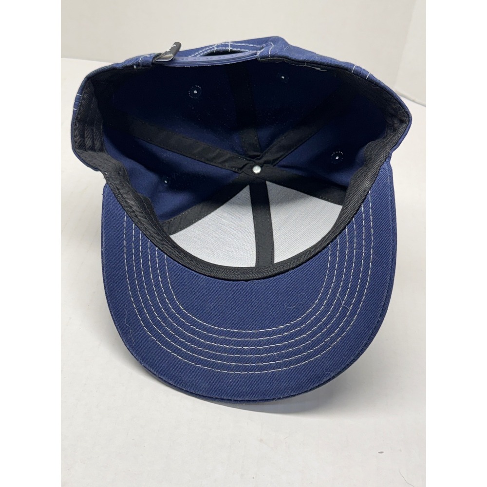 Grizzly Griptape Navy Blue Snapback Hat White Contrast Stitch Script Logo Hat - Picture 5 of 6
